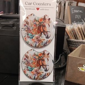 Floral Horse Car Coasters
